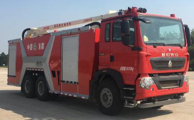 China JP18 30250KG HOWO Water Tower Truck Water 10000L Class B Foam 2000L Mini Pumper Rescue for sale