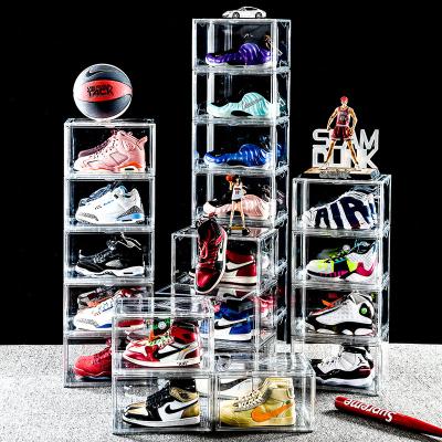 China Luxury Stackable Customizable Logo Amazon Size OEM Shoe Rack Modern Hot Selling Transparent Plastic Shoe Box Storage Box for sale