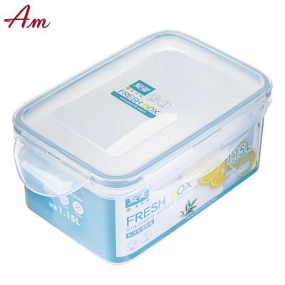 China 500ml 800ml 1200ml Transparent Cover Viable Rectangular Plastic Food Storage Containers Set Of 4 Pieces for sale