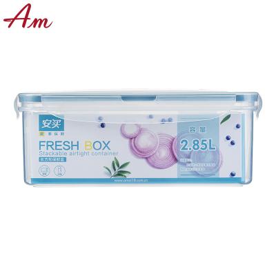 China Bulk Purchase Customized Square Type Viable 0.5l 0.8l 1.2l Clear Cover Plastic 3 Set Of Food Storage Boxes for sale