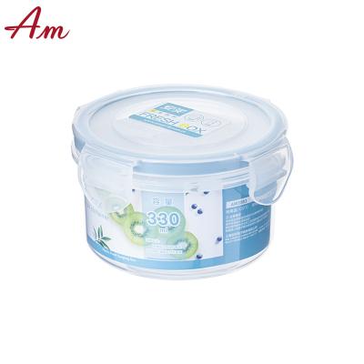 China Rectangle 330ML Vacuum PP Food Storage Plastic Viable Airtight Food Lunch Box Fresh Holding Container for sale