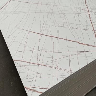 China Stone Paper Color Water Resistant 15mm Melamine Plywood Marble Color for sale