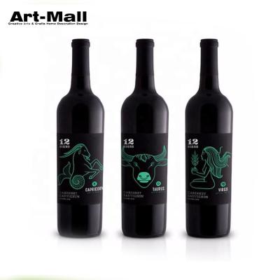 China Beverage Glassware Manufacturer Handmade 750Ml Liquor Black Glass Wine Bottle for sale