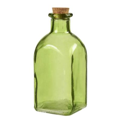 China Food Series 250ml 500ml 750ml 1000 Square Dark Green Black Glass Aromatherapy Glass Bottle Oil Glass For Food Incense Aromatherapy for sale