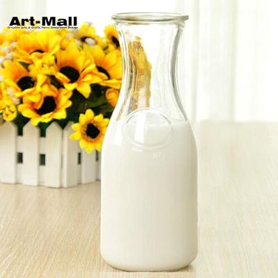 China High Quality Colored Single Fresh Beverage Qingdao Milk Glass Bottle for sale