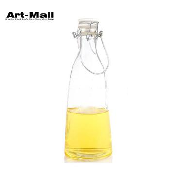 China New Arrival Logo Printing Swing Top Frying Oil Glass Bulk Milk Bottle for sale