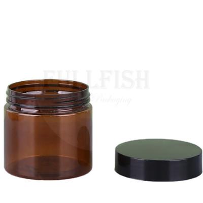 China Wholesale 250ml 500ml 750ml 470ML Freshness Preservation Wide Mouth Large Capacity Wide Mouth Glass Jar Amber Jar With Black Lid for sale