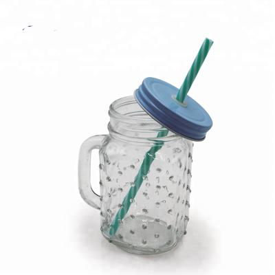 China Beverage Mason Jar Glass 10ml 15ml 50ml Juice Bottle With Handle Pineapple for sale