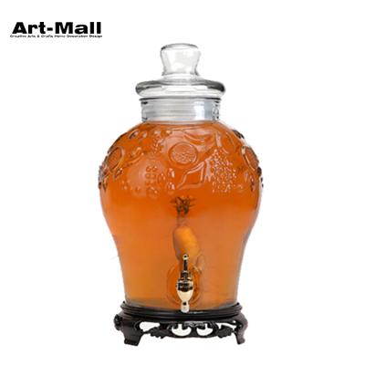 China Stored Hot Selling Exquisite Glass Jar Of Juice With Tap for sale