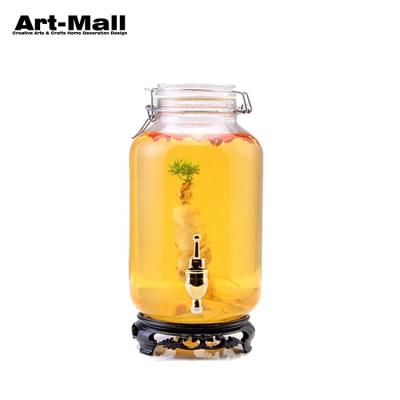 China Customized eco-friendly lead-free glass jar with tap, thickening ginseng medicine glass jar sealed cans for sale