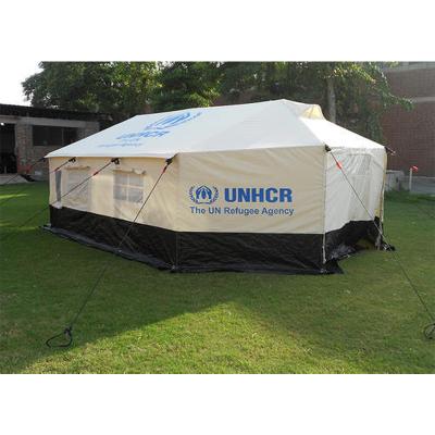 China Straight Bracing Type Aosener UNHCR Tent Manufacturer Customized 4x4m Acceptable Logo Family Tent With Ground Sheet for sale