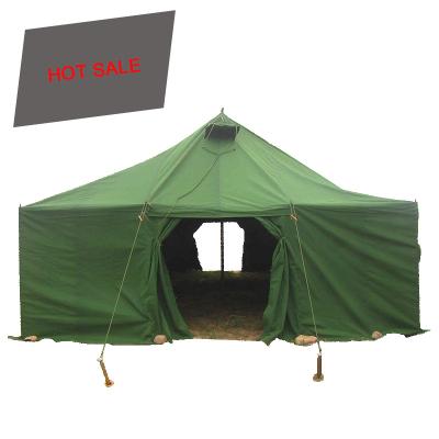 China Aosener 20 man pole type straight tie type cheap tent army canvas tent africa army tents for sale for sale