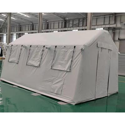 China Straight Tying Type Aosener 30 Square Meter Water Proof Canvas Tent Nature White Inflatable Army Use Tent Inflatable Tent For 6-8 Persons for sale