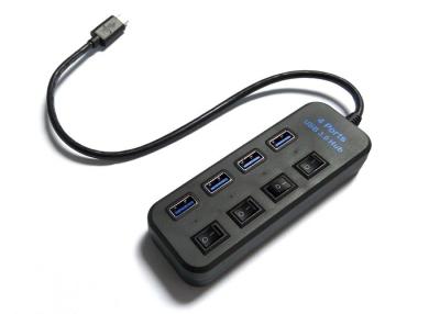 China Independent Power Switch USB Type C HUB Adapter , 4 Port Powered USB Hub for sale