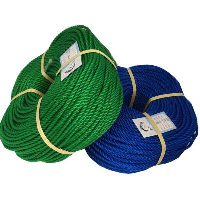 China Hot Sales Mauritania PE Rope Blue Green Twisted Polyethylene Rope for sale