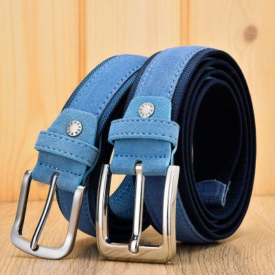 China High quality factory direct sale fashion oxford fabric casual retro needle buckle leather belts for men genuine for sale