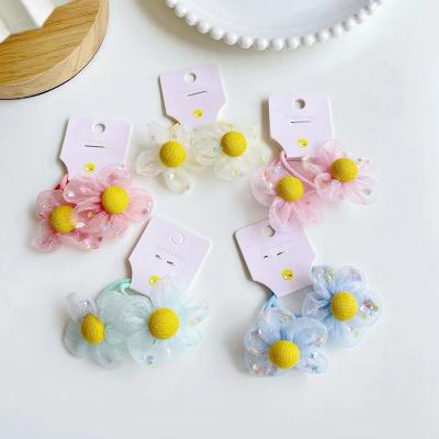 China DECORATION 2 Pcs / Set Cute Flower Elastic Hair Ties Set For Kids Hair Accessories For Girls Hair Bands For Kids for sale