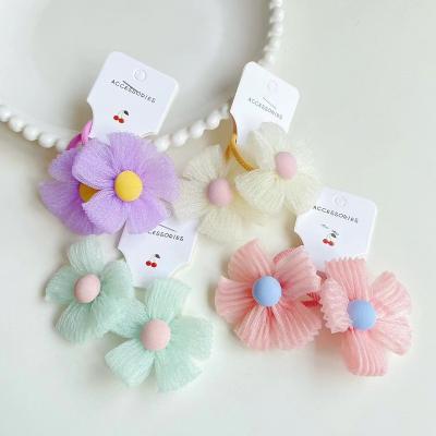 China Decoration 2 Pcs / Set Cute Girls Elastic Band Flower Hair Rings For Girls Hair Tie Kids And Children Hair Accessories For Girl for sale