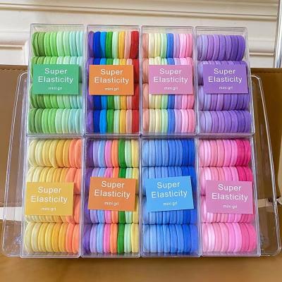 China Wholesale Colorful Durable Seamless Kids Scrunchies Kids Elastic Hair Ties Fashion Hair Ties Tops Decoration Hairbands For Girl for sale