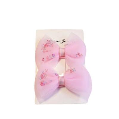 China Decoration Customized Kids Hairpin Bows 2pcs Clips Cute Children Headwear Hair Clips Hair Accessories For Girl for sale