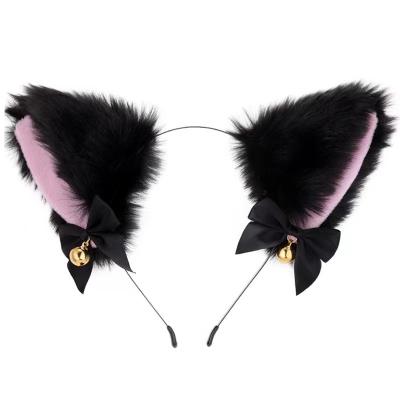 China Hot Selling Anime Cat Lady Cosplay Headband Christmas Halloween Christmas Woman Hair Accessories Cat Ears Bell Hair Band Decoration for Festival for sale