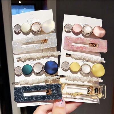 China Wholesale Elegant Pearl And Rhinestone Decoration Adult Hairpins Set Hair Clip Hair Accessories For Woman for sale