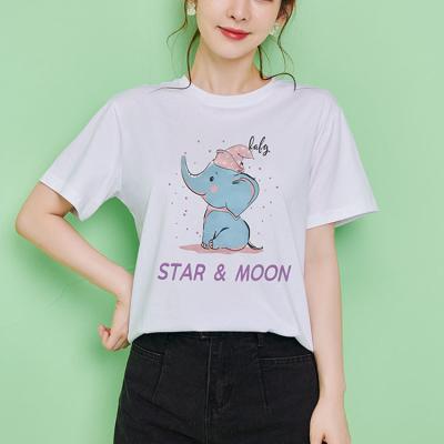 China Anti-Wrinkle 2022 Summer Short Sleeve T Shirt Women White Short Casual T Shirt for sale