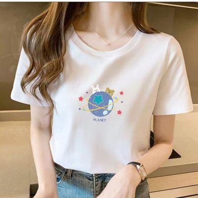 China Free Time Women's T-shirt White Women's T-shirt Trend Popular Youth Clothing High Fashion for sale