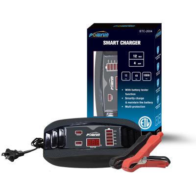 China Automatic Screen Display 12 Volt 4A Car Battery Charger for sale