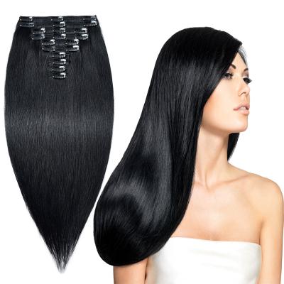 China Factory Direct Human Hair 100% Straight Double Wave Silky Straight Clip In Hair Extensions Hair From China for sale