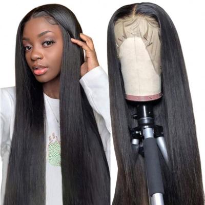 China 100% Hd Wave Lace Front Wig 13X4 Hd Full Lace Wigs Silky Straight Transparent Swiss Virgin Hair Full Lace Wig Glueless Brazilian Straight Full Lace Wig for sale