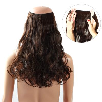 China Free Shipping Synthetic Body Wave Halo Hair Extensions Hair , Synthetic Halo Hair for sale