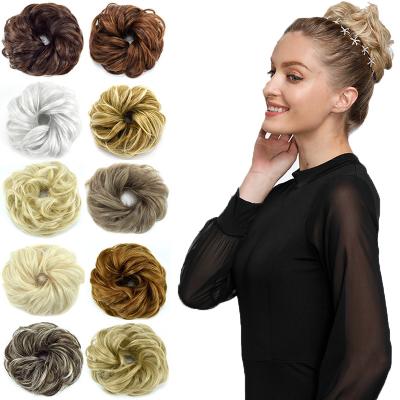 China Wholesale Wedding Fiber High Temperature Synthetic Hair Bun Buns For Women Messy Hair Bun Extensions for sale