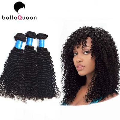 China Pelo europeo rizado rizado negro natural de la Virgen del 100% de los paquetes del cabello humano en venta