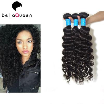 China Full Cuticle Grade 7a  Dyeable Peruvian Virgin Hair Ripple Deep Wave Braiding for sale