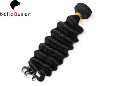 China Extensiones mongoles del pelo de la onda del 1B de la armadura natural profunda del pelo negro el 100% sin procesar en venta