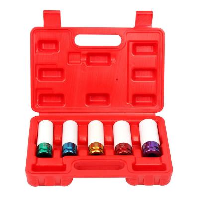 China CR-MO 5pc 1/2 Inch Metric Protective Thin Wall Non Marring Hook Nut Impact Socket Set for sale