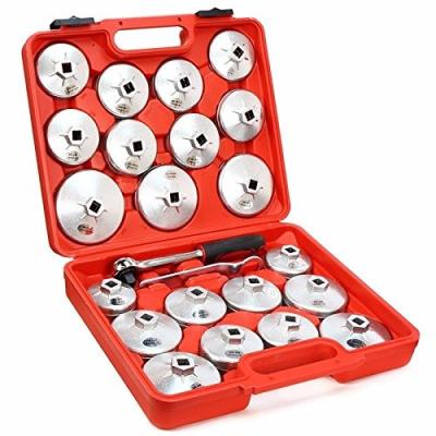 China Cap Type Oil Filter Wrench Plug Removal Cap Oil Filter Wrench Vehicle Tools 23PC Aluminum Alloy Tool for sale