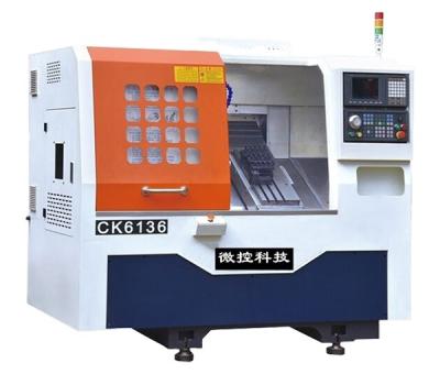 China Machinery Repairs Workshop Metal Lathe 2 Axis CNC Tilted Bed Metal Lathe Servo Motor CK6136 CNC Turning Lathe for sale