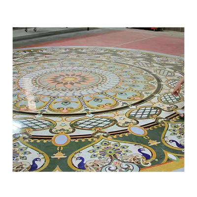 China Modern Popular Design Custom Waterjet Marble Medallion Medallion Waterjet Pattern For Hotel Decoration for sale