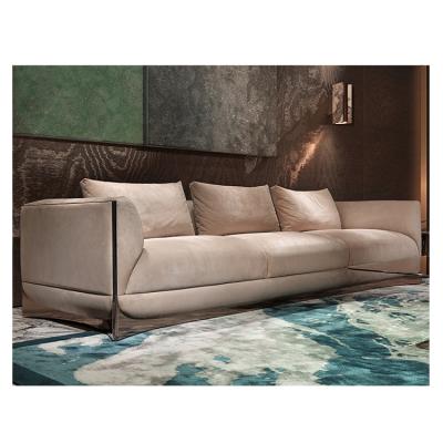 China The Other Piece Factory Direct Supply Modern Blue Italian Luxury Art Sofa Matte Leather Super Soft Living for sale