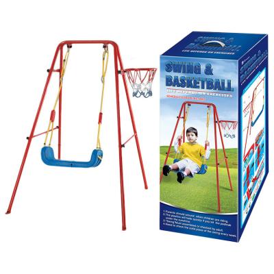 China Sports Toy Amazon Sells Like Hot Cakes Iron Frame Two In One Board PE Ball Sports Soft Toys Recreational Shooting Ball Kids Swing Basketball for sale