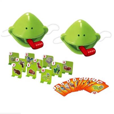 China ABS Amazon Power Factory Kids Camaleon Lizard Tongue Frog Mouth Interactive Card Game Partstoy Desktop Children Storage for sale