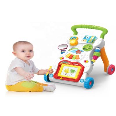 China 2021 Cheap Price With Music And Lightweight Multifunctional Baby Carriage Plastic Push Toys Early Learner Walker Toys CD0801 for sale