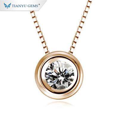 China Custom Alive Oec Current Jewelry Yadis Lab Round Diamond Purchase Add Some Money Free Get Gold Jewelry Pendant Necklace for sale