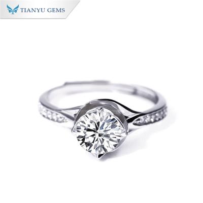 China High Quality Yadis Adjustable Jewelry 925 1CT Moissanite Ring Unique Silver Engagement Ring for sale