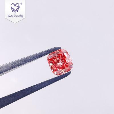 China Jewelry Making Lab Created Brilliant Cut 1.76ct VS2 Lab Developed Diamond Fancy Deep Pink Diamond CVD Cushion for sale