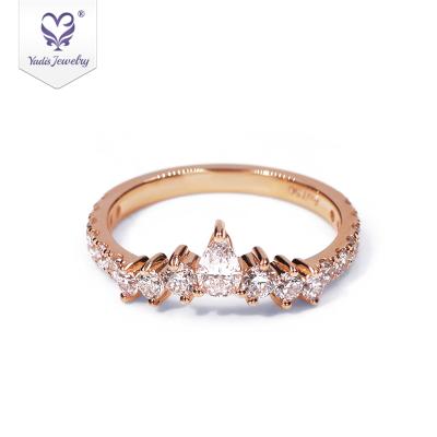 China Tianyu CLASSIC gems pear crown rose gold igi certified diamond ring lab developed diamond fashion rings for sale