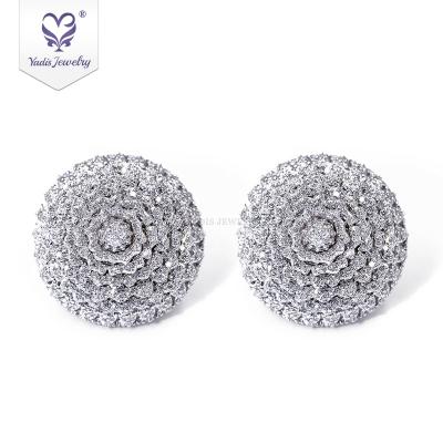 China Womenluxury Diamond Stud Earring Customized Romantic Tianyu DEF Gems Earring Natural Solid Gold Colorless Diamonds 14k 18k for sale