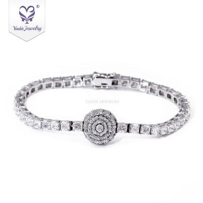 China Custom Tianyu Gems Around Nature Diamond 14k 18k White Gold Fashion Jewelry Brilliant Cut Flower Ball Bracelet for sale